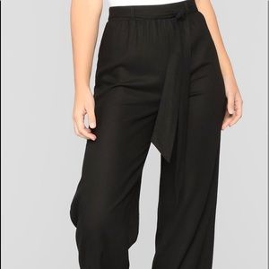 Tie waist trousers